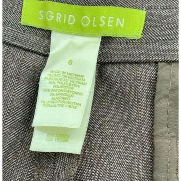 Sigrid Olsen Dress Pants Womens 6 High Rise Flat Front Chino Trousers Officewear - Picture 7 of 7